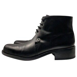 Gianni VERSACE Men's Black Leather Lace Up Ankle Boots Shoes Size 7.5 $440
